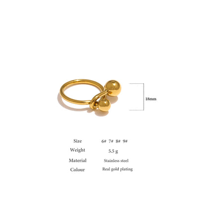 Stainless Steel round Ring Statement Golden Metal 18 K Rope Ring for Women Minimalist Jewelry Bague Acier Inoxydable Gift
