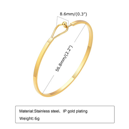 Women Bangle Bracelet Stainless Steel,Thin Gold Plated Bar Bracelet,Minimalist Jewelry
