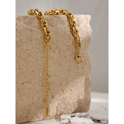 New Stainless Steel Chain Bracelet High Quality Metal Texture 18 K PVD Plated Charm Bracelet for Women Party Girls Gift