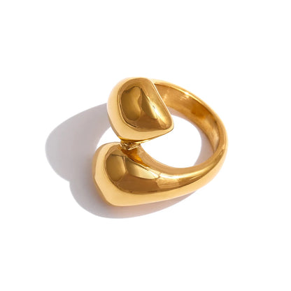 Stainless Steel Snake Ring Statement Metalic Texture 18 K Women Ring Bague Acier Inoxydable Accessories Party Gift New
