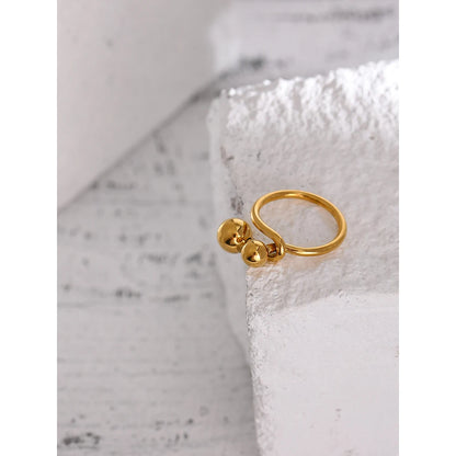 Stainless Steel round Ring Statement Golden Metal 18 K Rope Ring for Women Minimalist Jewelry Bague Acier Inoxydable Gift