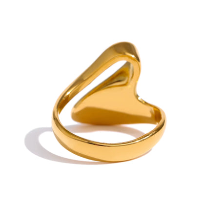 316L Stainless Steel Irregular Ring Statement Metal Golden Finger Geometric Ring Minimalist Jewelry Bijoux Femme New