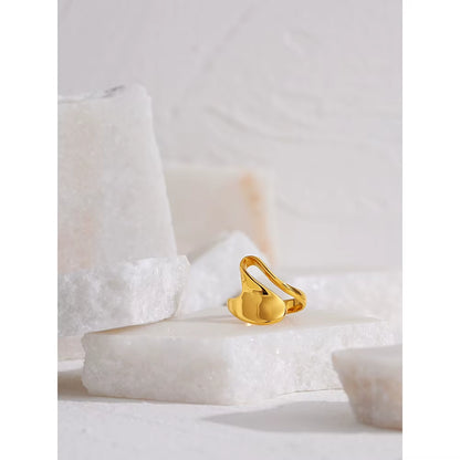 316L Stainless Steel Irregular Ring Statement Metal Golden Finger Geometric Ring Minimalist Jewelry Bijoux Femme New