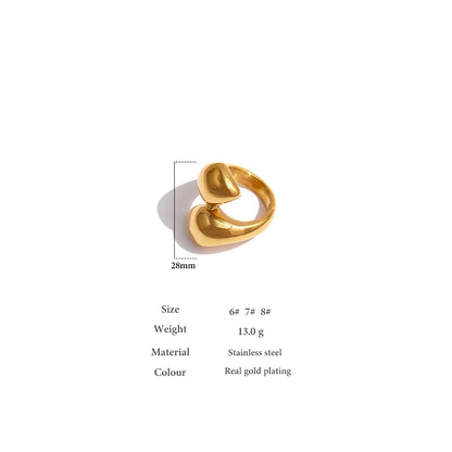 Stainless Steel Snake Ring Statement Metalic Texture 18 K Women Ring Bague Acier Inoxydable Accessories Party Gift New