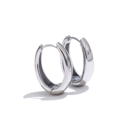 316L Stainless Steel Geometric U-Shape Hoop Earrings 18K Gold PVD Plated Popular Daily Classy Waterproof Jewelry Accessory