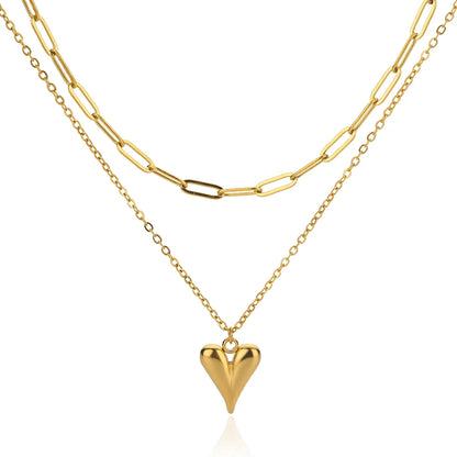 Heart Pendant Necklace for Women Girls 316L Stainless Steel Choker Necklaces Aesthetic Handmade Jewelry Accessories Free Gifts
